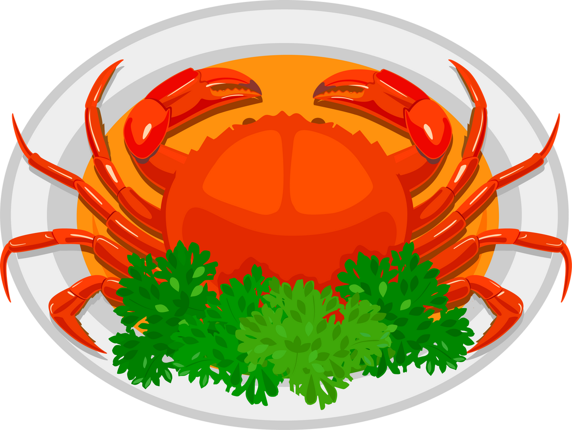 Chili crab illustration.